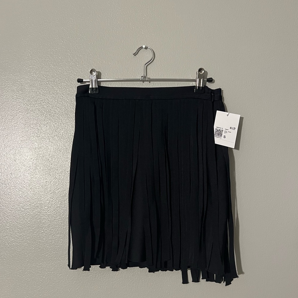 HERVE LEGER x FOREVER 21 Black Fringe Mini Skirt SZ: S
